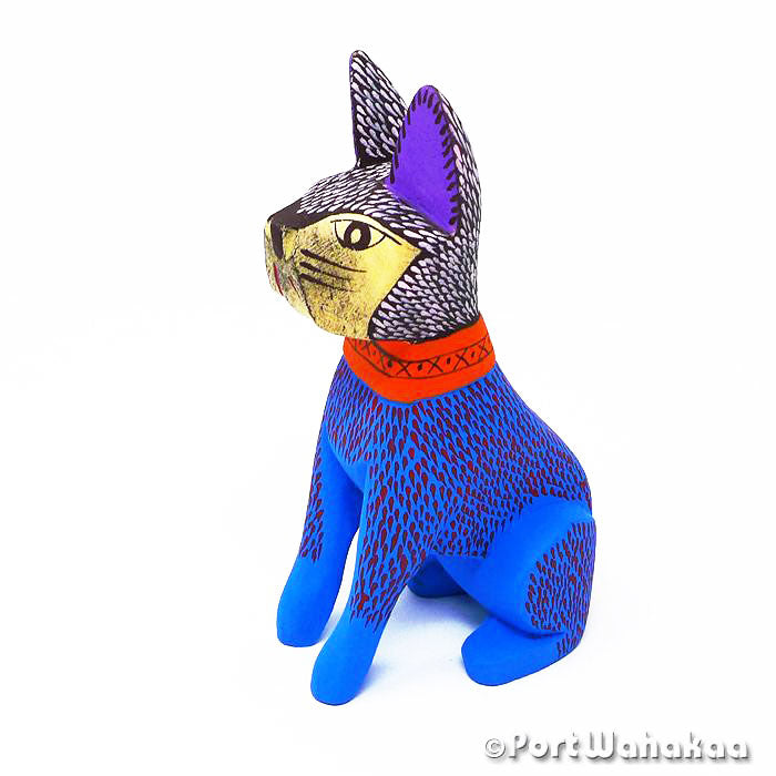 Oaxacan Wood Carvings for Sale Texas Azure Watchdog Artist - Martin Xuana Carving Small, Dog, Perro, San Martin Tilcajete