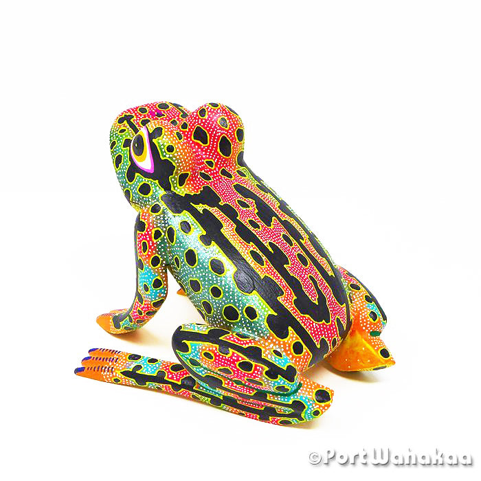 Mineral Spring Frog Copal Wood Oaxacan Alebrije for Sale Austin Texas Artist - David Blas Carving Medium Large, Frog, Rana, San Pedro Cajonos, Sapo