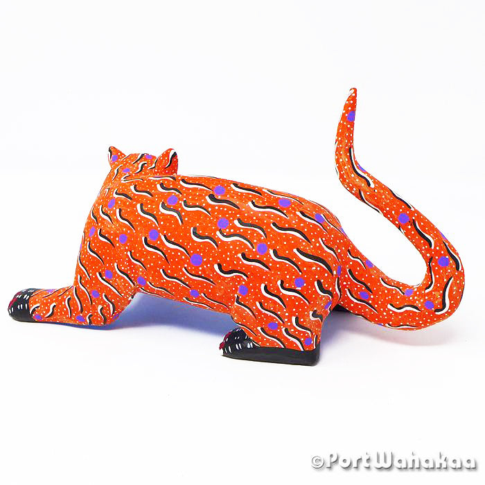 Austin Texas Shapeshifter Cat Alebrije Oaxaca Carving Artist - Herminia Ramirez Martinez Arrazola, Carving Large, Cat, Gato, Nahual, Panthera