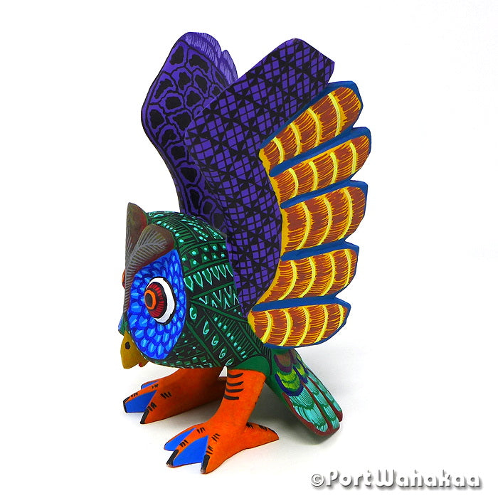 Intrinsic Owl Zapotec Mythology Figurines Art Alebrijes Austin Texas Artist - Lauro Ramirez & Griselda Morales Arrazola, Buho, Carving Medium, Owl