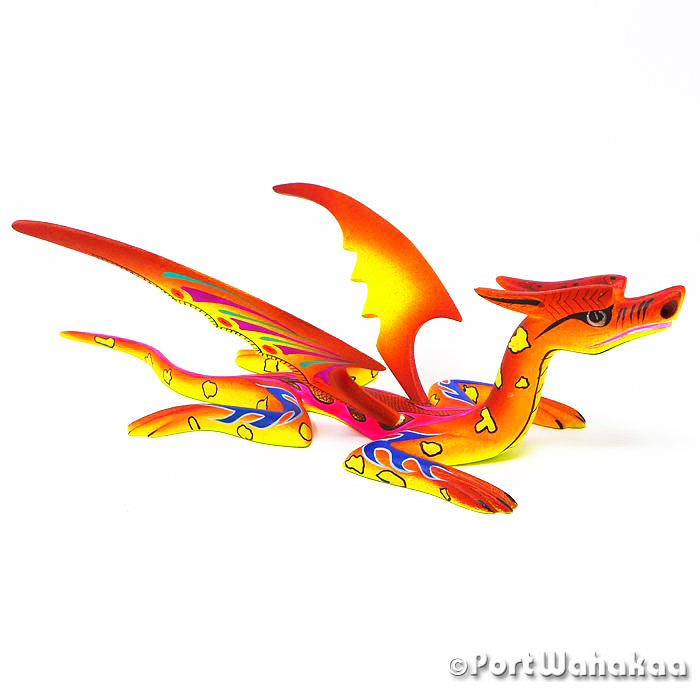 Austin Texas Dragon Oaxaca Mexico Alebrijes Wood Carvings for Sale Artist - Hilario Blas Dragon, Reptile, San Pedro Cajonos