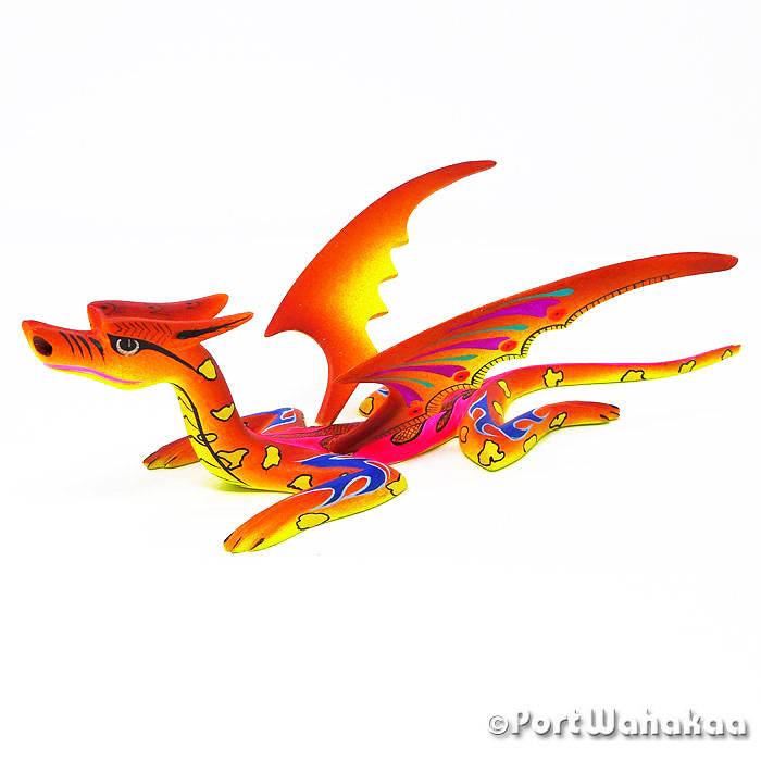 Austin Texas Dragon Oaxaca Mexico Alebrijes Wood Carvings for Sale Artist - Hilario Blas Dragon, Reptile, San Pedro Cajonos