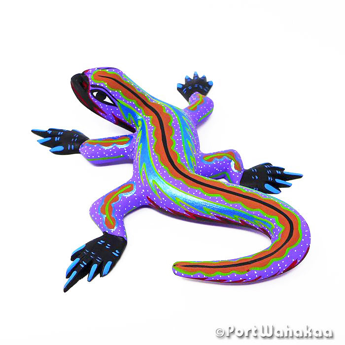 Eudialyte Lizard Austin Texas Oaxacan Wood Carvings for Sale Artist - Mauricio Ramirez Arrazola, Carving Small Medium, Iguana, Lizard