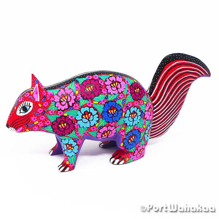 Raddish Squirrel Austin Texas Alebrije Oaxaca Carvings Artist - Candido Jimenez Ardilla, Carving Medium, San Martin Tilcajete, Squirrel