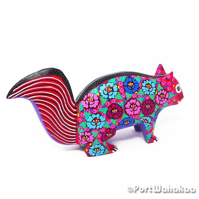 Raddish Squirrel Austin Texas Alebrije Oaxaca Carvings Artist - Candido Jimenez Ardilla, Carving Medium, San Martin Tilcajete, Squirrel