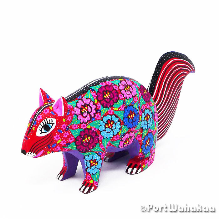 Raddish Squirrel Austin Texas Alebrije Oaxaca Carvings Artist - Candido Jimenez Ardilla, Carving Medium, San Martin Tilcajete, Squirrel