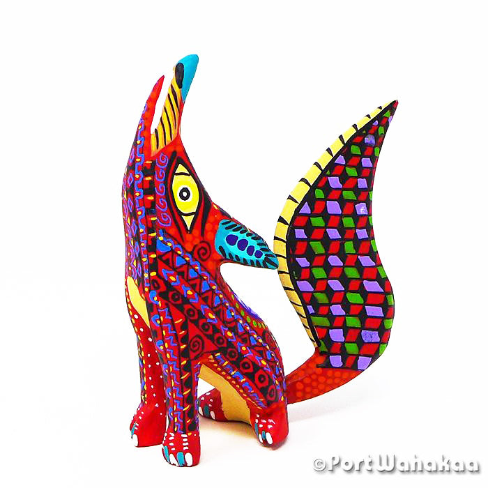 Margarito Rodriguez Paramo Coyote Austin Texas Port Wahakaa Alebrije Artist - Margarito Rodriguez Arrazola, Carving Small, Coyote, Lobo