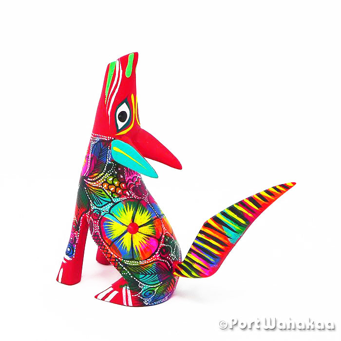 Torchy Coyote Austin Texas Alebrije Oaxaca Sculpture Artist - Antonio Fuentes Carving Small, Coyote, Lobo, Perro, San Martin Tilcajete