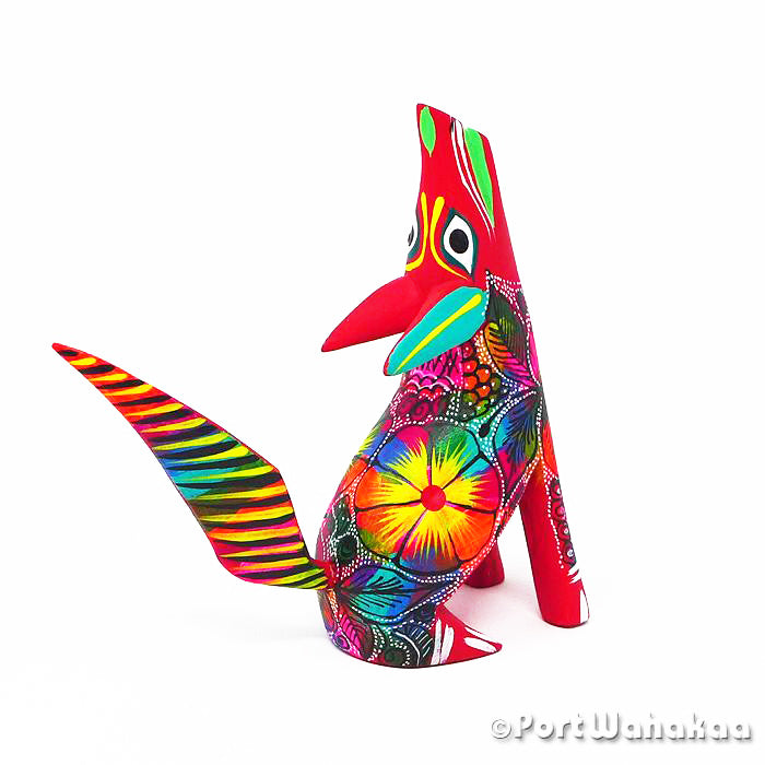 Torchy Coyote Austin Texas Alebrije Oaxaca Sculpture Artist - Antonio Fuentes Carving Small, Coyote, Lobo, Perro, San Martin Tilcajete