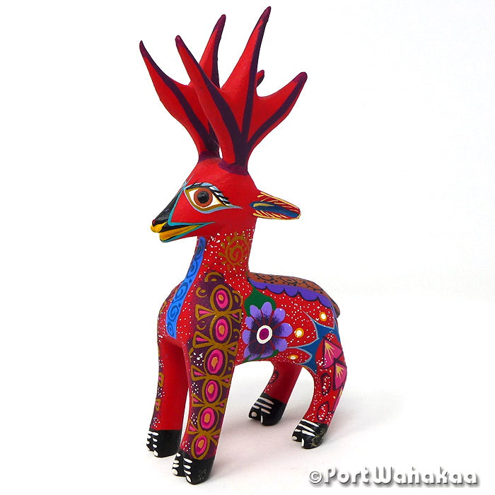 Daedalian Deer Copal Wood Oaxacan Alebrije Carving for Sale Texas Artist - Roberta Angeles Deer, Gazelle, San Martin Tilcajete, Venado