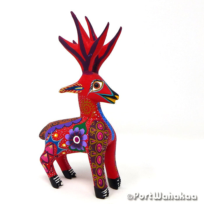 Daedalian Deer Copal Wood Oaxacan Alebrije Carving for Sale Texas Artist - Roberta Angeles Deer, Gazelle, San Martin Tilcajete, Venado