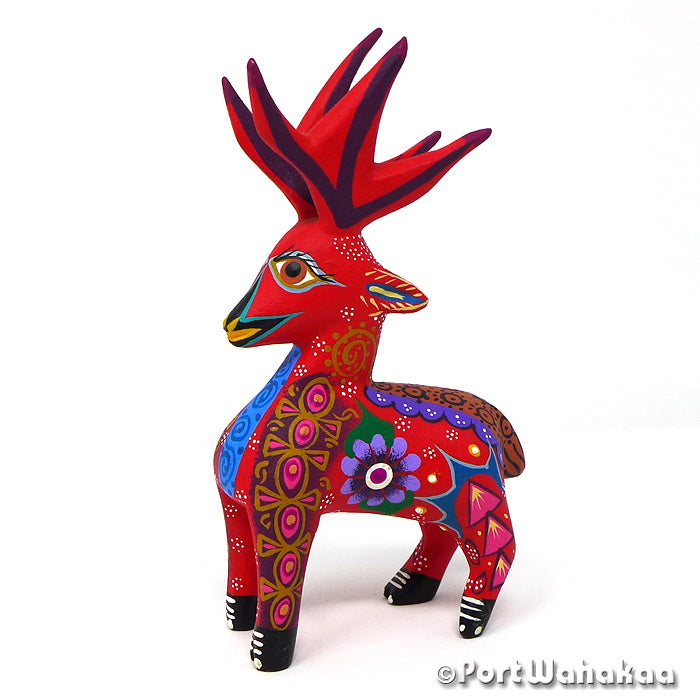 Rose Garden Deer Austin Texas Alebrije Oaxaca Carving Artist - Roberta Angeles Carving Small, Deer, Gazelle, San Martin Tilcajete, Venado