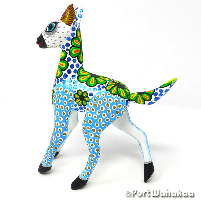 Winterland Alpaca Folk Art Oaxacan Wood Carvings Copal Austin Texas Artist - Yesenia Silvia Hernandez Alpaca, Arrazola, Carving Small Medium, Gazelle
