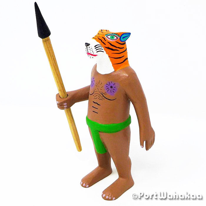 Tiger Man Austin Texas Alebrijes Port Wahakaa Artist - Avelino Perez Carving Small, Festivo, La Union, Nahual, Panthera, Tiger