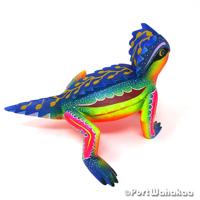 Hilario Blas Chameleon Oaxacan Artistry Port Wahakaa Austin Texas Artist - Hilario Blas Carving Medium Large, Chameleon, Lizard, San Pedro Cajonos