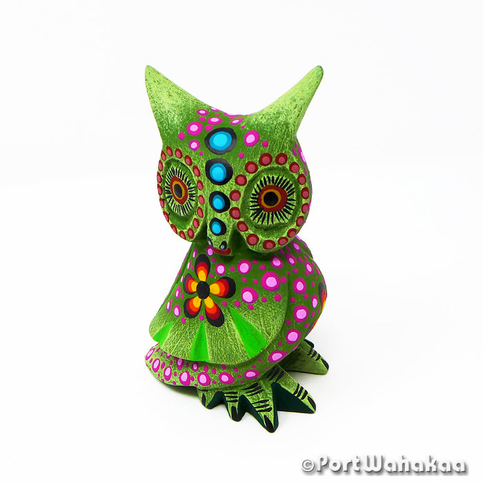 Acebo Owl Oaxaca Mexico Alebrijes Wood Carvings for Sale Texas Austin Artist - Jose Olivera Buho, Carving Small, Owl, San Martin Tilcajete