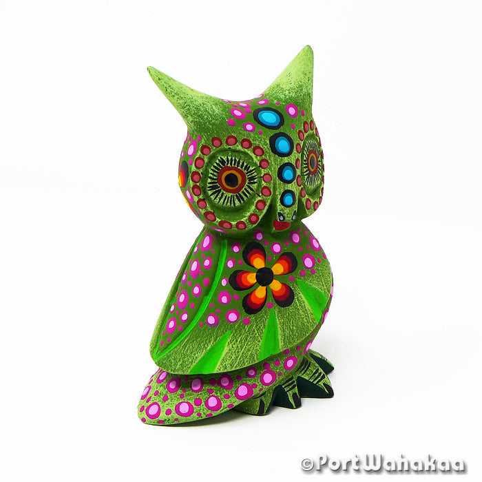 Acebo Owl Oaxaca Mexico Alebrijes Wood Carvings for Sale Texas Austin Artist - Jose Olivera Buho, Carving Small, Owl, San Martin Tilcajete